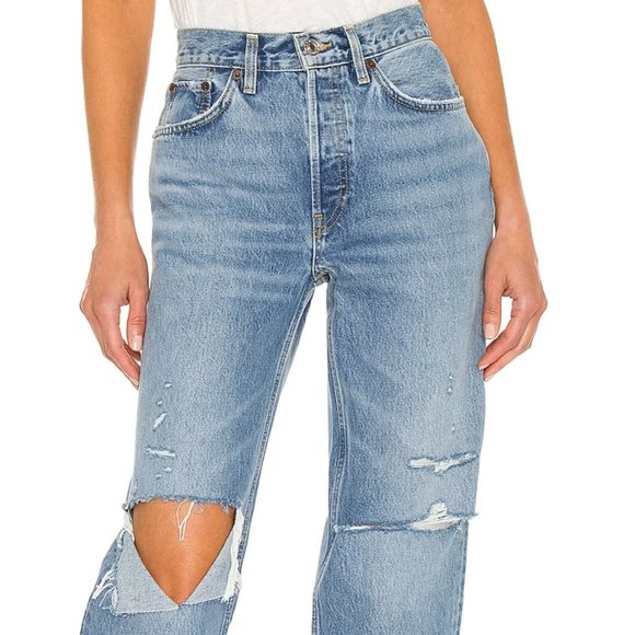 Re/Done 90s Comfy Jean in Sunfaded Destroy 29 - Picture 4 of 5